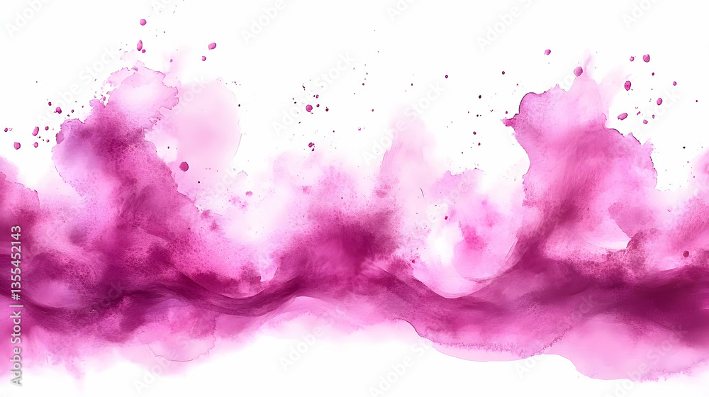 Obraz premium Abstract Pink Purple Watercolor Splashes