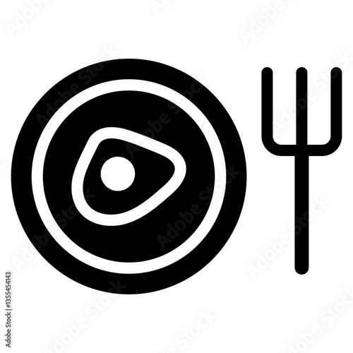 Bold Glyph Breakfast Plate with Egg Icon