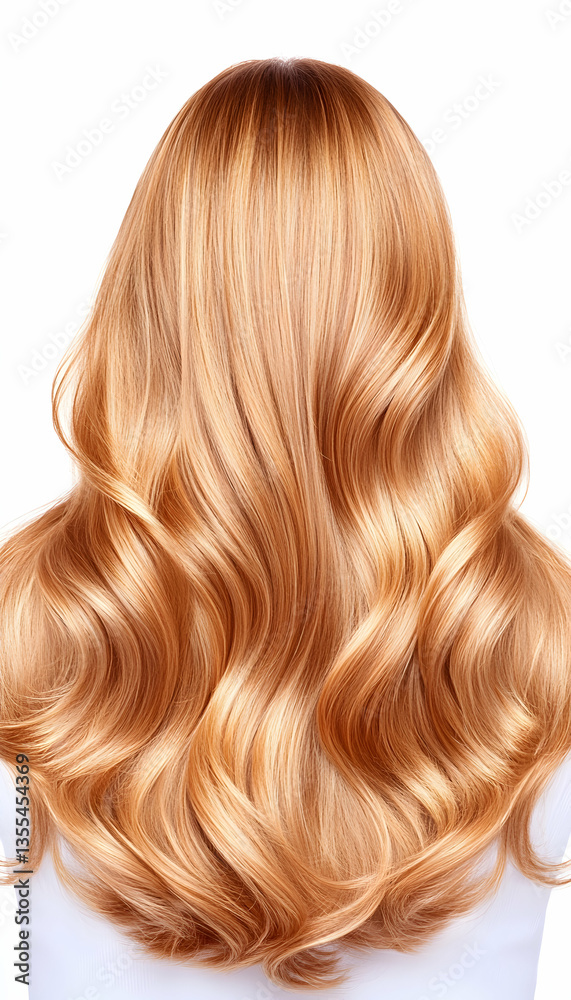Fototapeta premium Healthy Blonde Hair Waves Against White