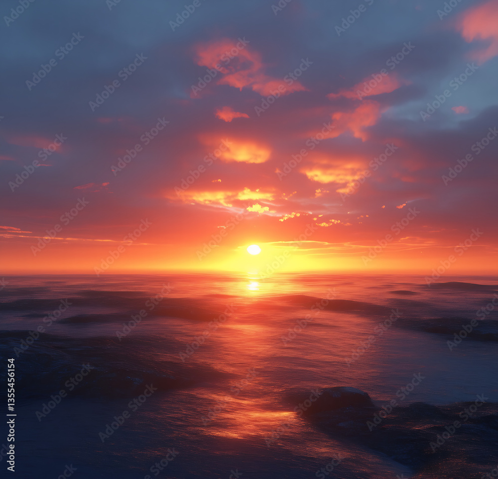 Fototapeta premium Sunrise and sunset over the sea