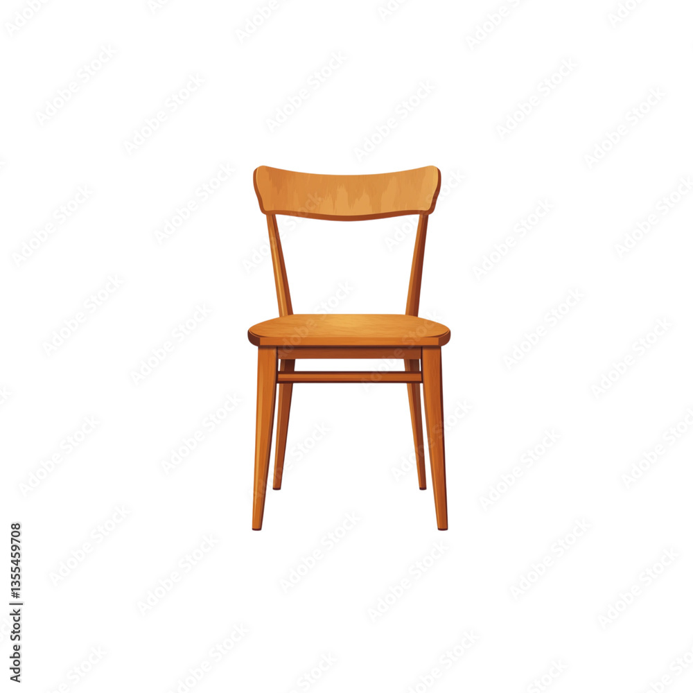 Isolated wooden chair with a curved back and simple design against a black background in a studio shot Isolated wooden chair with a curved back and simple design against a black background in a studio shot
