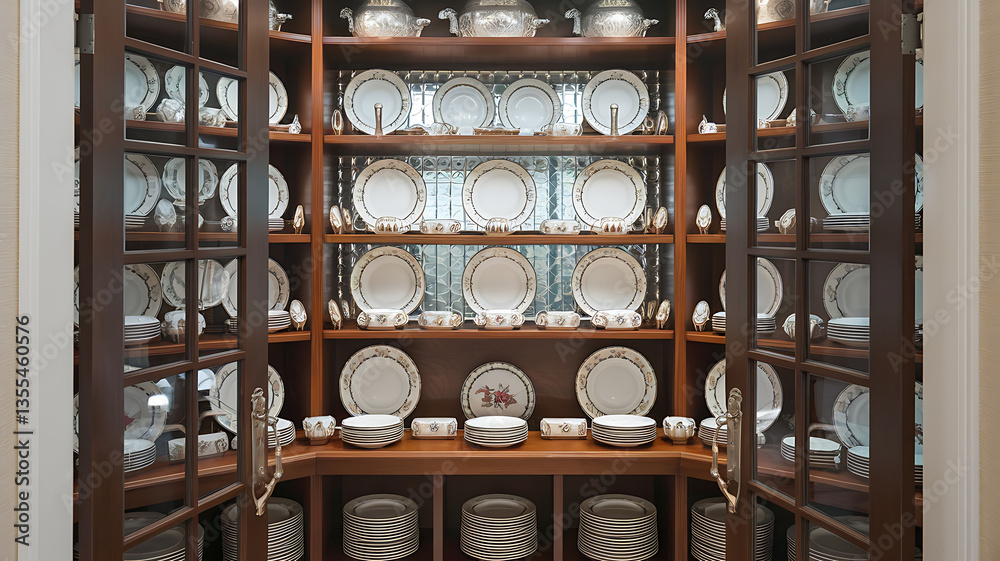 custom made wallpaper toronto digitalElegant meticulously organized china cabinet