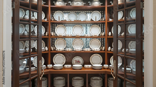 Wallpaper Mural Elegant meticulously organized china cabinet Torontodigital.ca