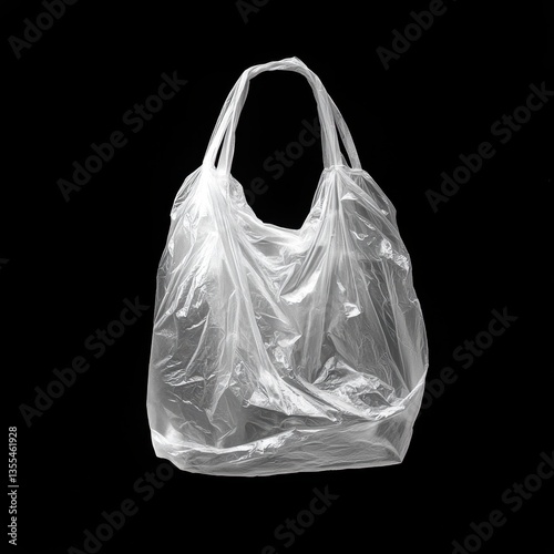 Bolsa de plástico en fondo negro