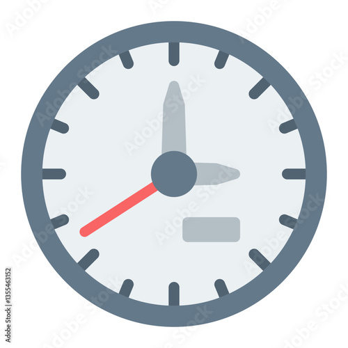 Colorful Flat Clock Indicating Time Icon
