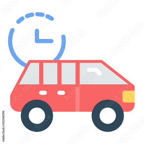 Colorful Flat Rental Car Icon