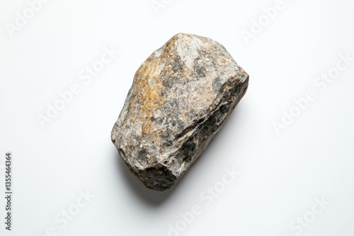 Stone tool on white background exhibiting primitive craft. AI image
