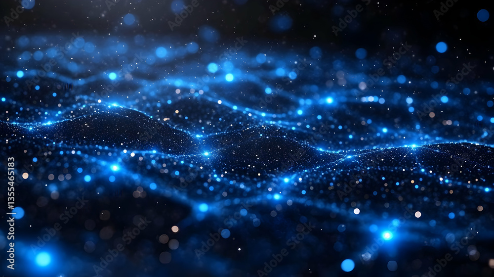 Abstract Glowing Blue Particles Background Abstract Glowing Blue Particles Background