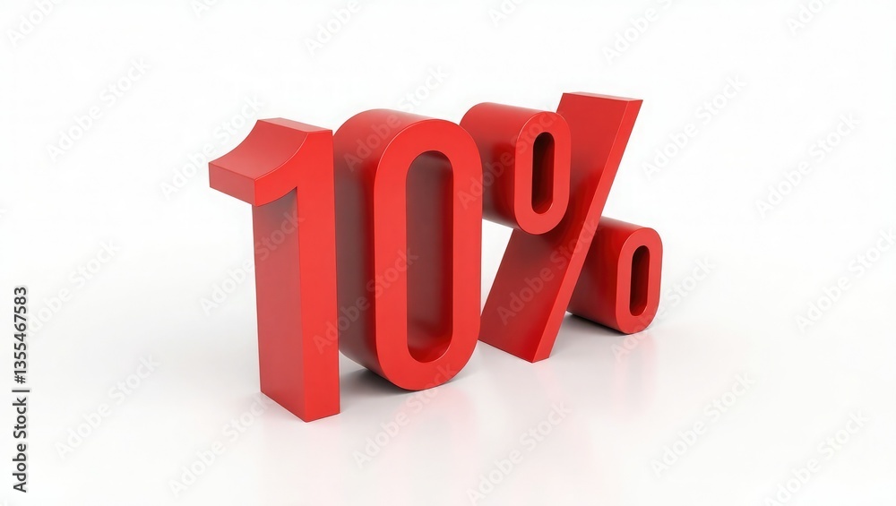 3d rendering of a red percent sign on white background 3d rendering of a red percent sign on white background