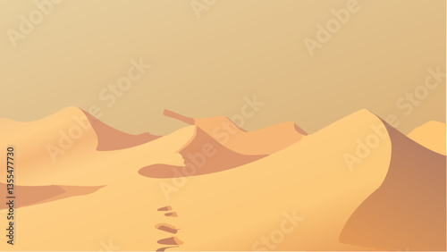 Isometric View of Desert Dunes at Night