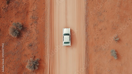 Classic car adventure a road trip through the desert aerial view scenic landscape adventure experience