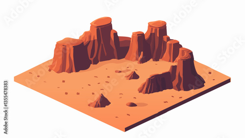 Scenic Desert Terrain with Rocky Formations