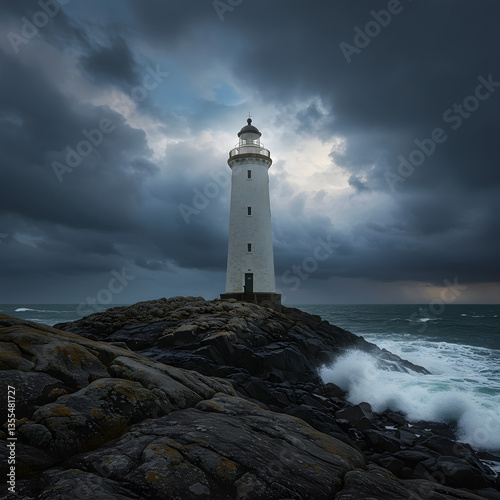 Wallpaper Mural lighthouse at night Torontodigital.ca