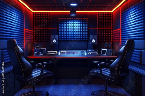 Modern Recording Studio Interior.