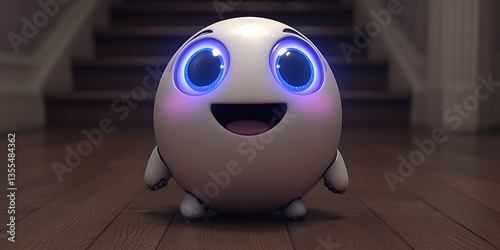 Smiling Egg Bot with Home.