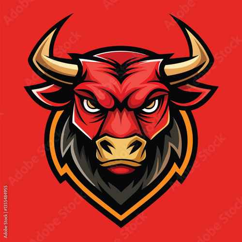 Red Bull Logo – Fierce Ox Head Mascot – Esports, Gaming, Sports