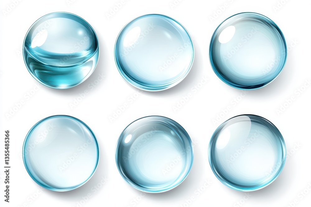 3D glass circles in different views Ideal for UI design web icons and graphics Sleek a 3D glass circles in different views Ideal for UI design web icons and graphics Sleek a
