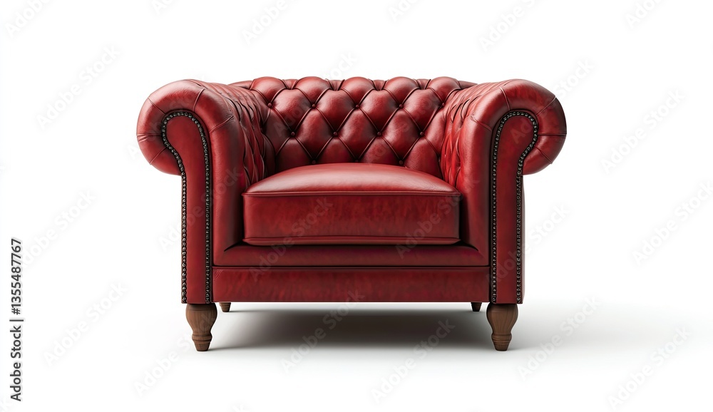 Fototapeta premium Classic red leather armchair