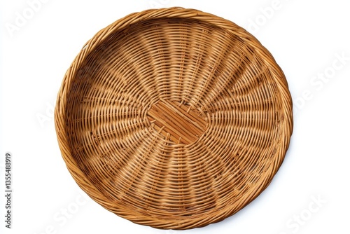 Wallpaper Mural Aerial view of a vacant circular wicker tray on a white background Torontodigital.ca