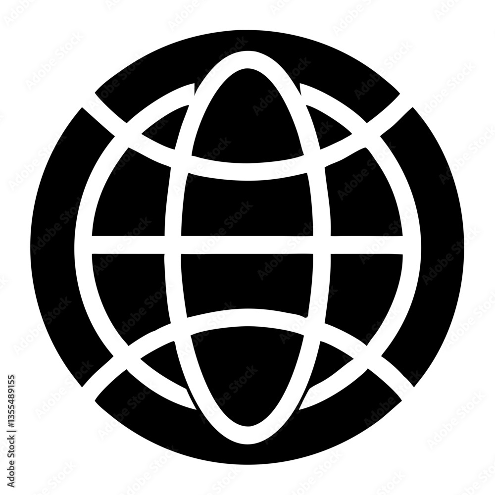 Globe icon representing global connectivity, technology concept Globe icon representing global connectivity, technology concept