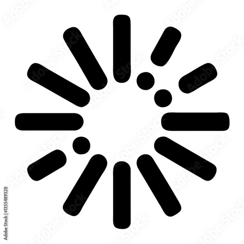 Loading spinner icon with dynamic lines, user interface concept