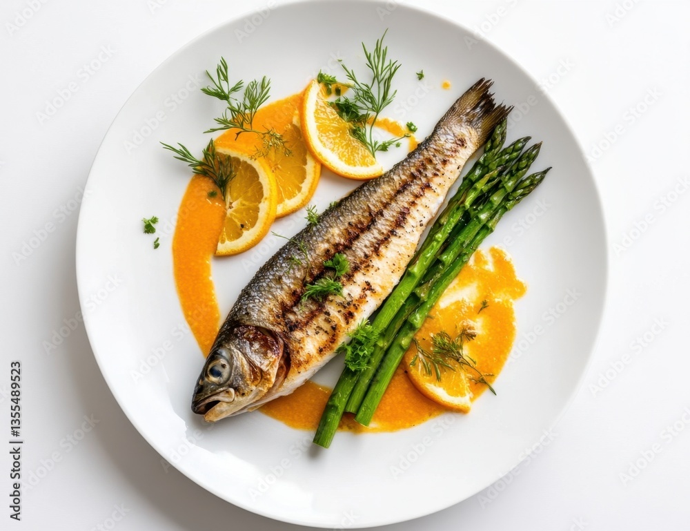 Grilled Fish with Asparagus and Orange Sauce Grilled Fish with Asparagus and Orange Sauce