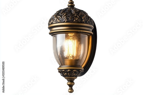 Antique wall lamp design with a vintage bulb illuminates the darkness