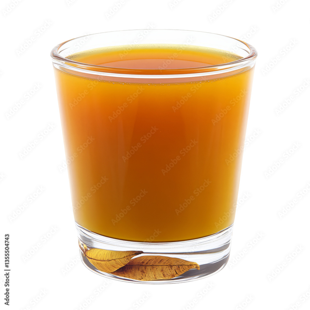 Fall Beverage In A Glass. Seasonal Refreshment With Golden Autumn Leaves. Minimalist Design On A Transparent or white Background Fall Beverage In A Glass. Seasonal Refreshment With Golden Autumn Leaves. Minimalist Design On A Transparent or white Background