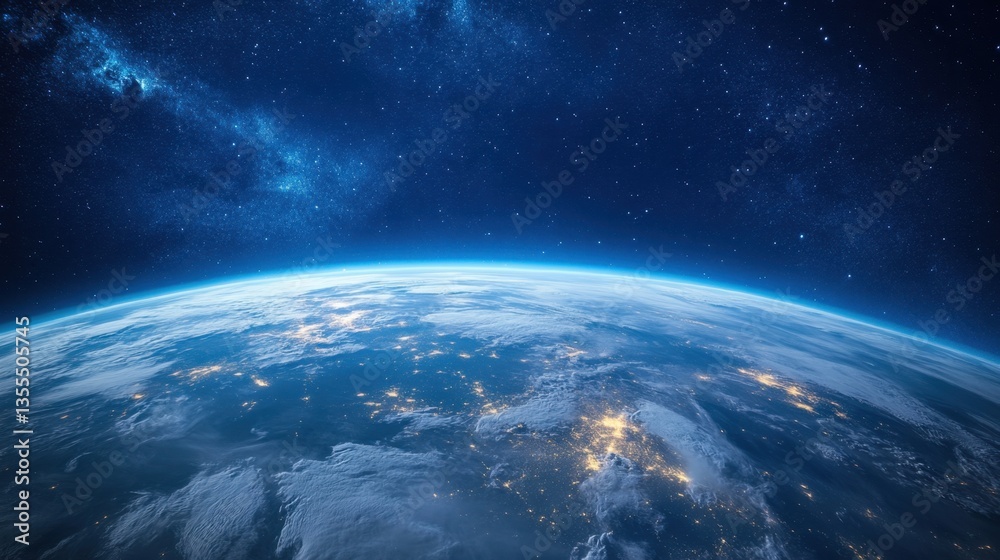 Obraz premium Vista de la tierra desde el espacio