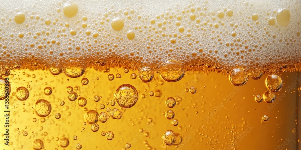 Imagen de cerveza con burbujas y espuma Imagen de cerveza con burbujas y espuma