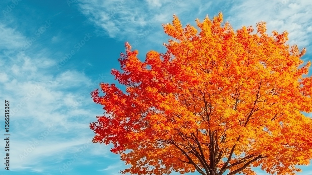 Vibrant autumn leaves on a tree outdoor park nature photography clear sky capturing seasonal beauty Vibrant autumn leaves on a tree outdoor park nature photography clear sky capturing seasonal beauty