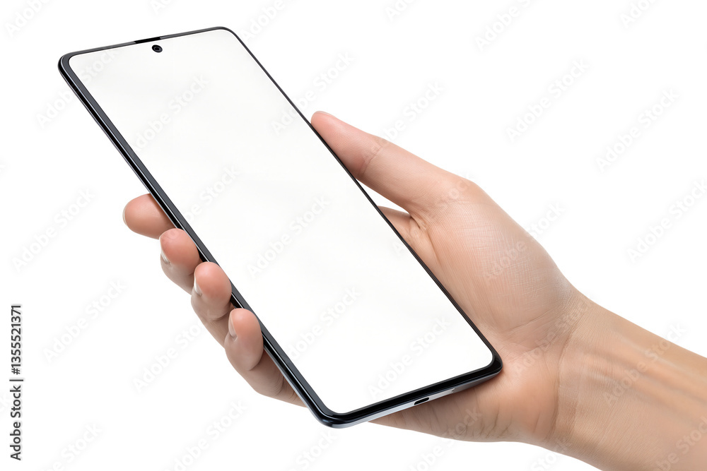 Smartphone Mockup - Hand Holding Blank Screen Smartphone Mockup - Hand Holding Blank Screen