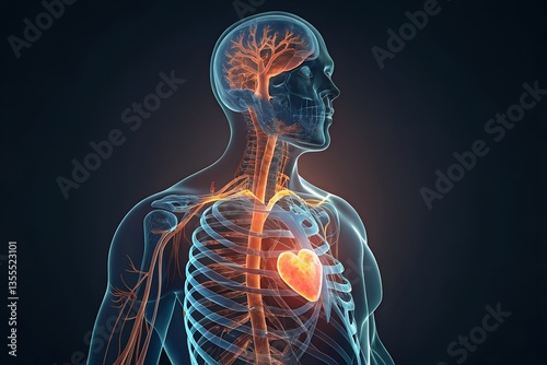Human Body Anatomy – Brain, Heart, and Nervous System Visualization