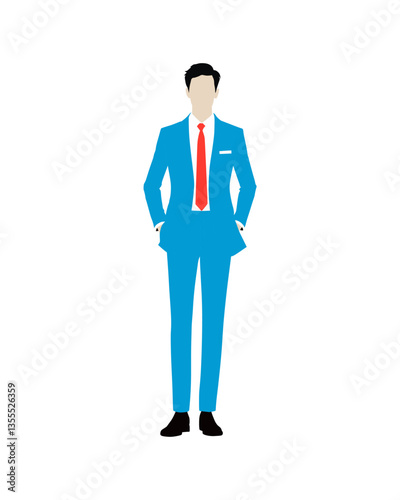 Flat vector people and illustration, man with formal executive outfit