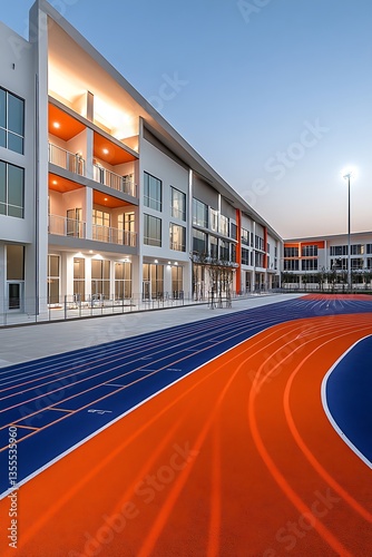 Modern School Track  Buildings.