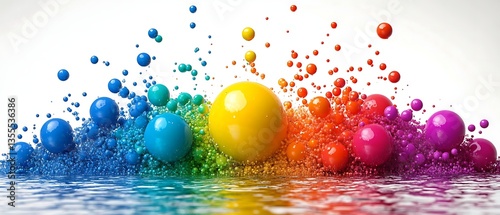 Wallpaper Mural Rainbow Bubbles Splash. Torontodigital.ca
