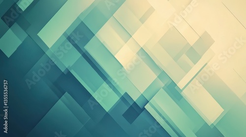Teal Cream Abstract Geometric Background Design.