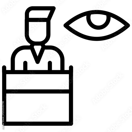 Minimalist Line Art Court Witness Icon