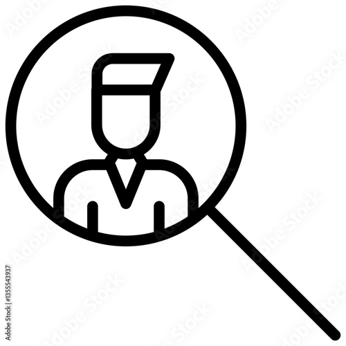 Minimalist Line Art Identity Verification Icon