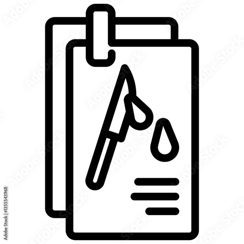 Minimalist Line Art Blood Forensic Sample Icon