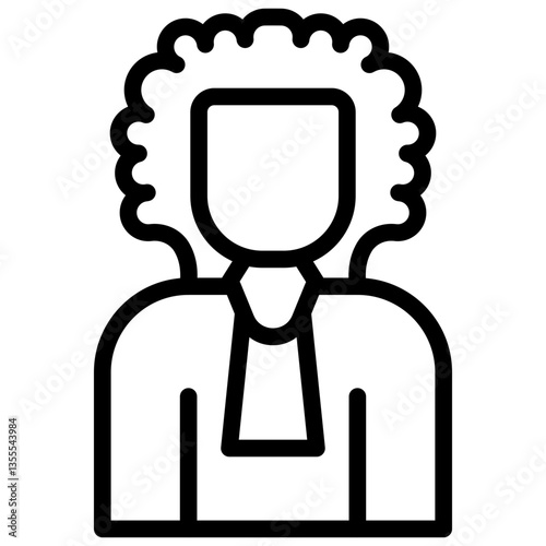 Minimalist Line Art Courtroom Judge Icon