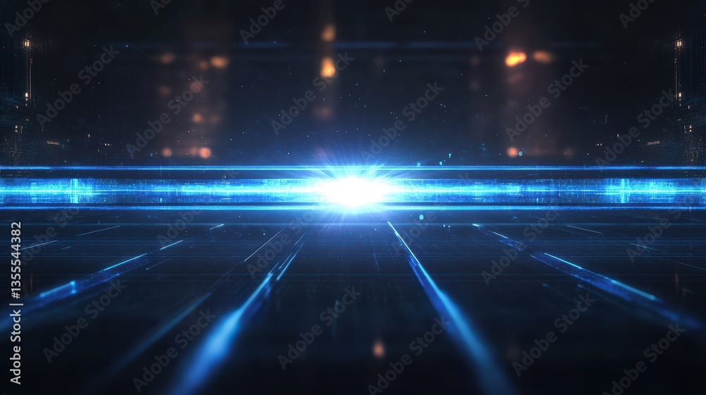 Obraz premium Futuristic City Lights Neon Horizon.