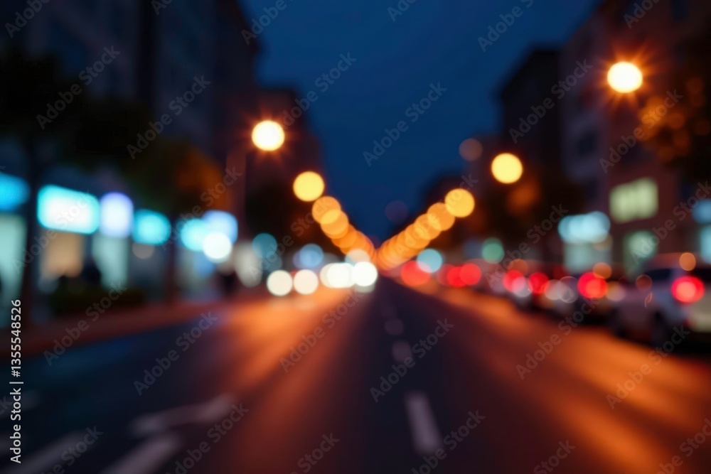 Abstract late-night city lights, blurred motion trails , image, cityscape, bokeh Abstract late-night city lights, blurred motion trails , image, cityscape, bokeh
