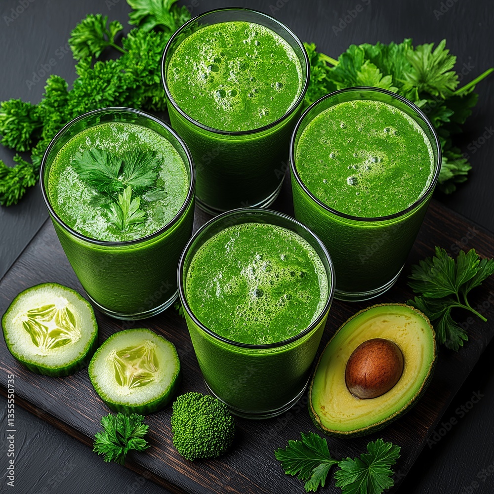 Healthy Green Smoothie: Nutritious Kale, Spinach, and Avocado Detox Drink, Packed with Fresh Ingredients for a Summer Refreshment Healthy Green Smoothie: Nutritious Kale, Spinach, and Avocado Detox Drink, Packed with Fresh Ingredients for a Summer Refreshment