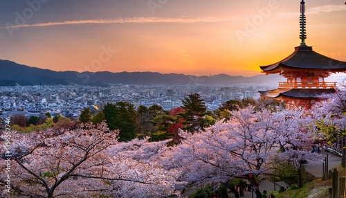 春の清水寺 桜と夕焼けが彩る京都の絶景