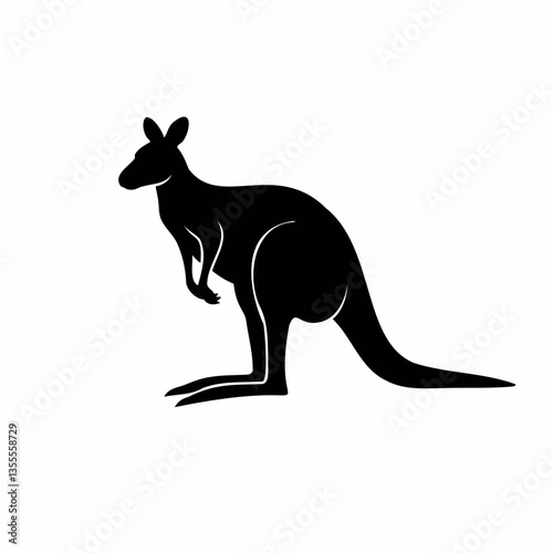 Silhouette of a Kangaroo: A sleek, minimalist silhouette of a kangaroo, a symbol of strength, agility, and the Australian outback.