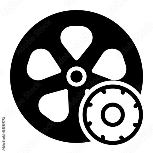 wheel icon, glyph icon style