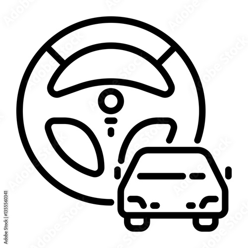 Steering Wheel icon, line icon style