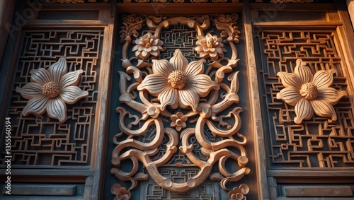 Carvings on the church entrance feature influences of Chinese patterns. photo
