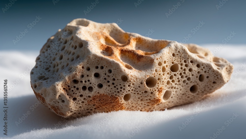 Fossilized sponge placed against a white backdrop. Fossilized sponge placed against a white backdrop.